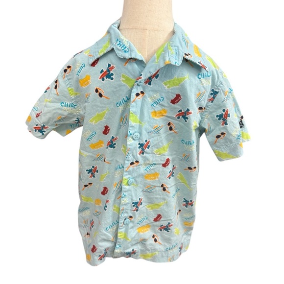 Disney Parks Disneyland Boy’s XS Button Up Short Sleeve Shirt Mickey Mouse Print - Picture 2 of 5